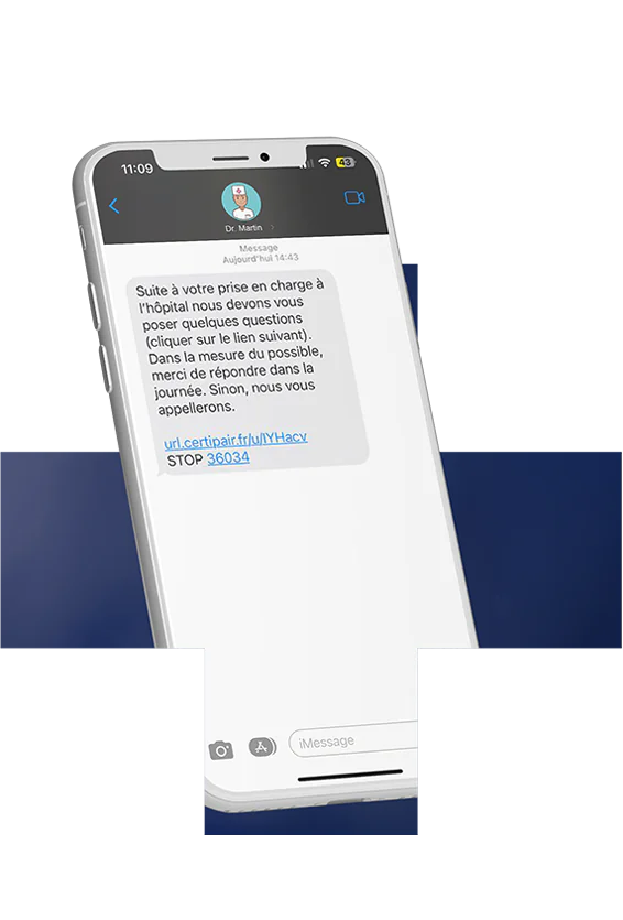 Texte / image - Découvrez CertiPair, la solution de télésuivi médical par SMS